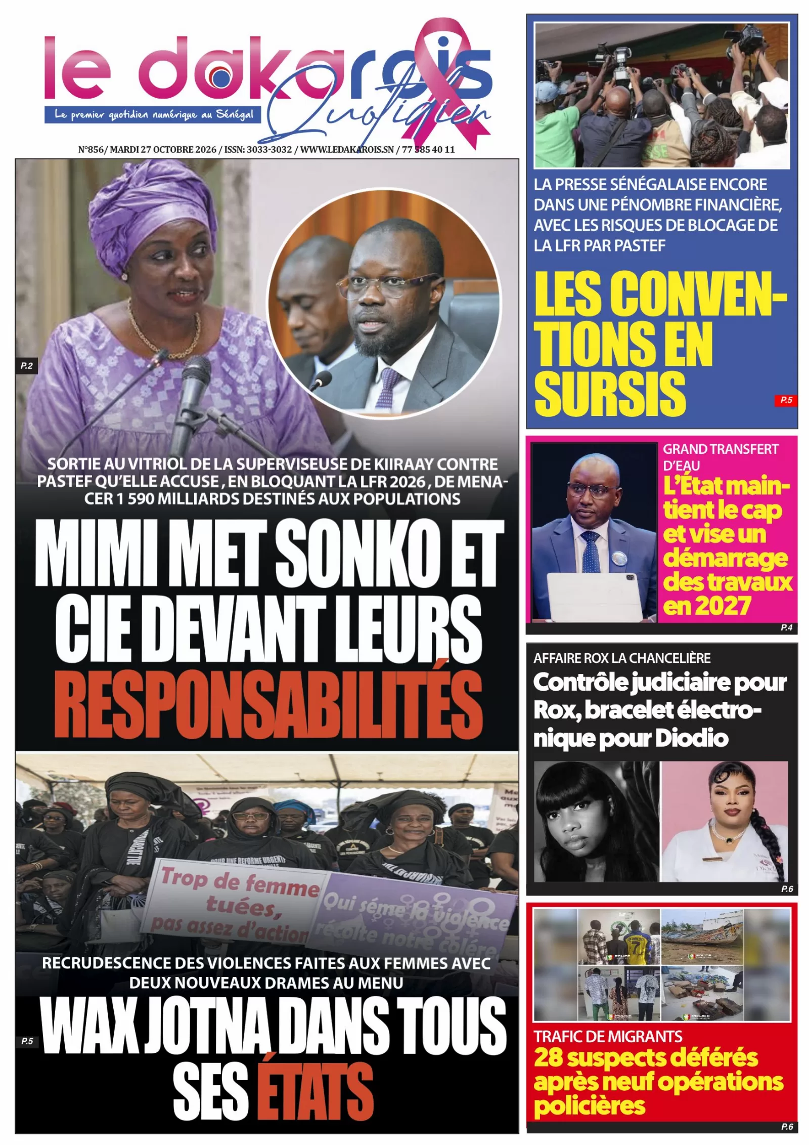 Le Dakarois Quotidien N°856 – 27/10/2026