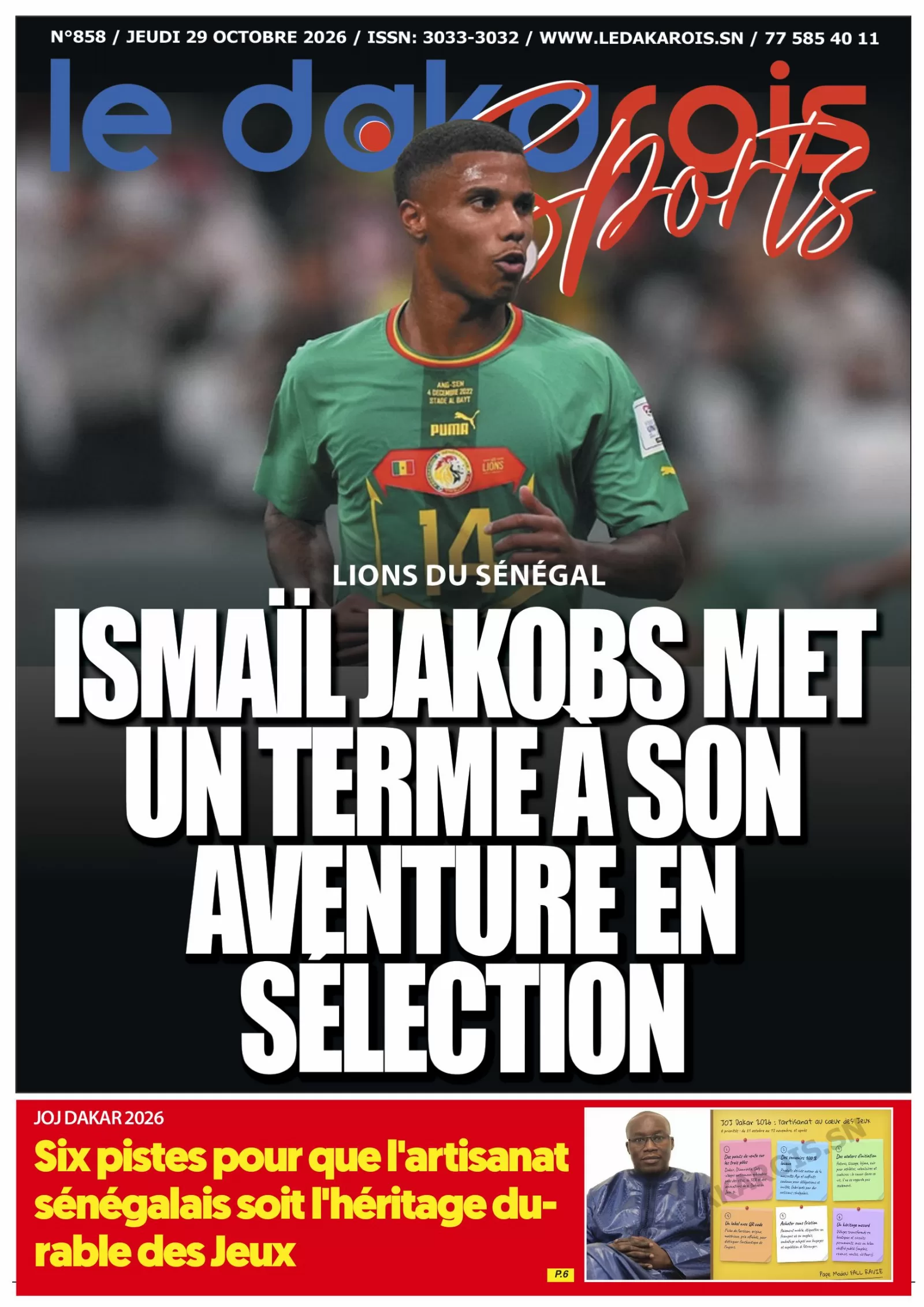 Le Dakarois Sports N°858 – 29/10/2026