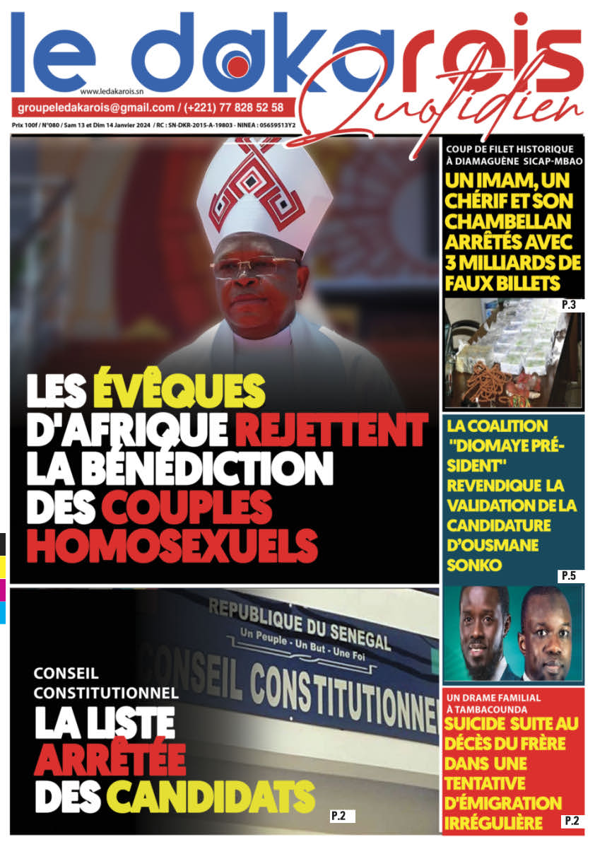 Le Dakarois Quotidien N°080 – du 13 et 14/01/24