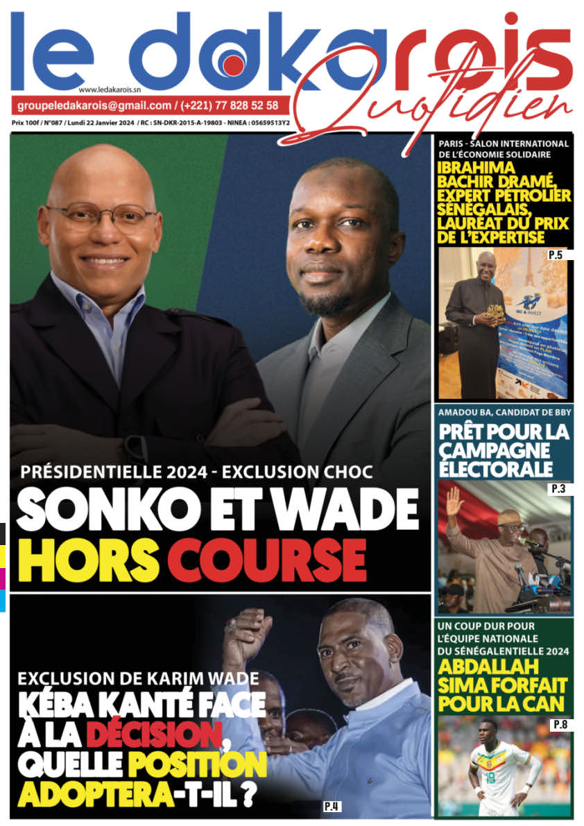 Le Dakarois Quotidien N°087 – du 22/01/24