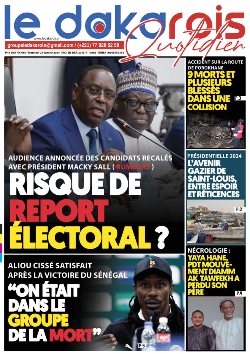 Le Dakarois Quotidien N°089 – du 24/01/24