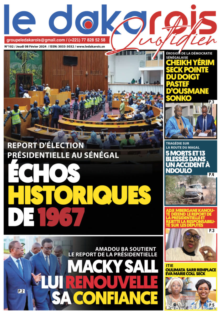 Le Dakarois Quotidien N°102 – du 08/02/24