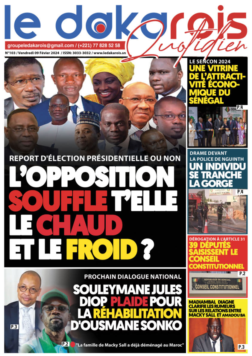 Le Dakarois Quotidien N°103 – du 09/02/24