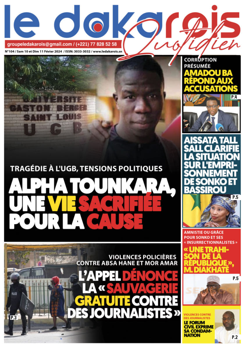 Le Dakarois Quotidien N°104 – du 10 et 11/02/24