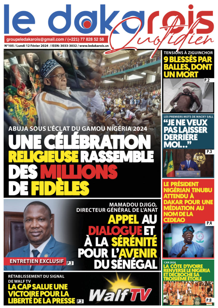 Le Dakarois Quotidien N°105 – du 12/02/24