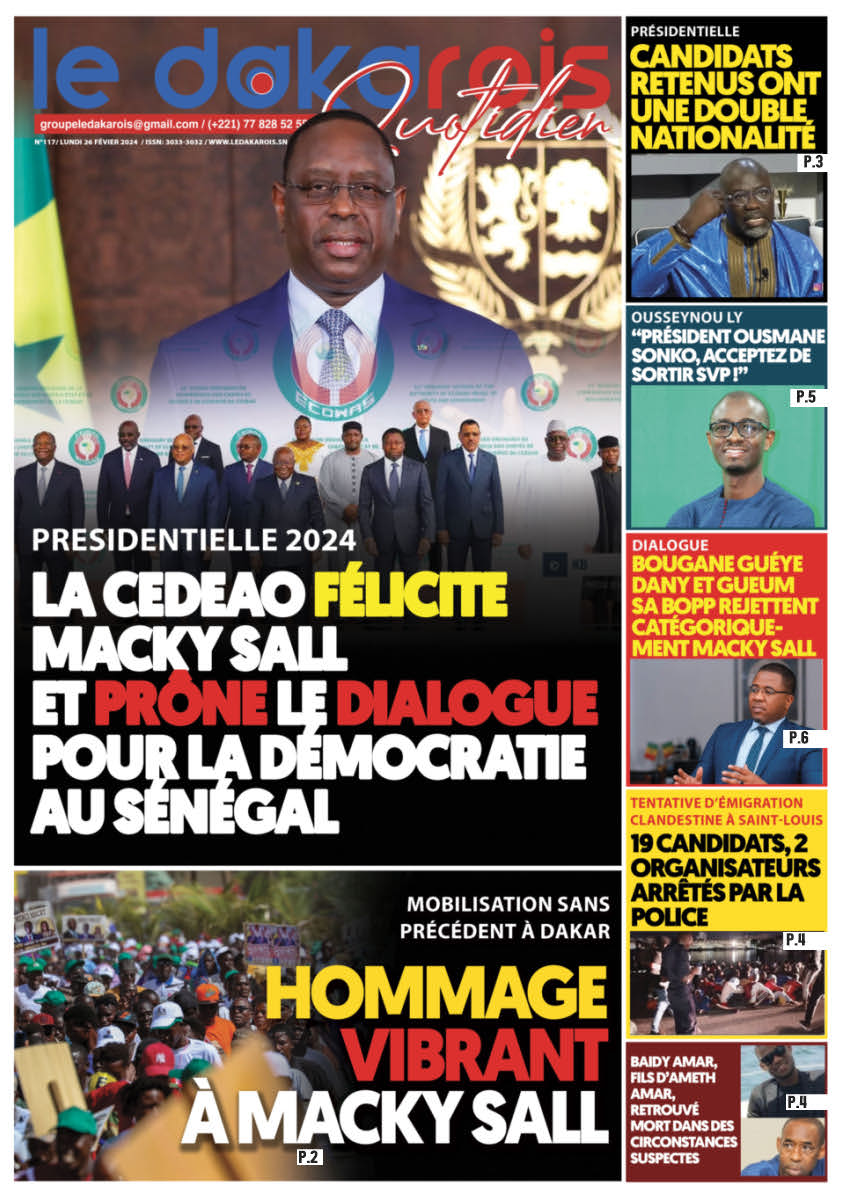 Le Dakarois Quotidien N°117 – du 26/02/24