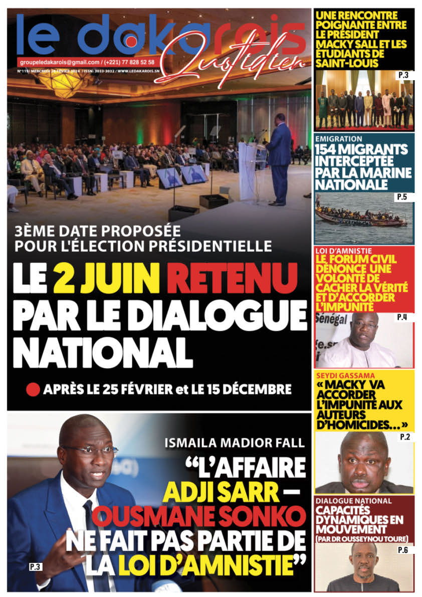 Le Dakarois Quotidien N°119 – du 28/02/24