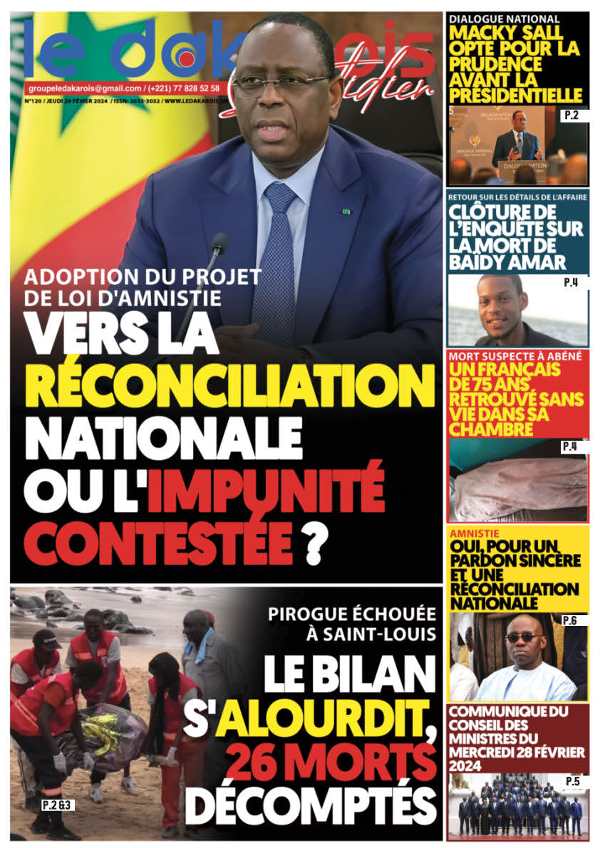 Le Dakarois Quotidien N°120 – du 29/02/24