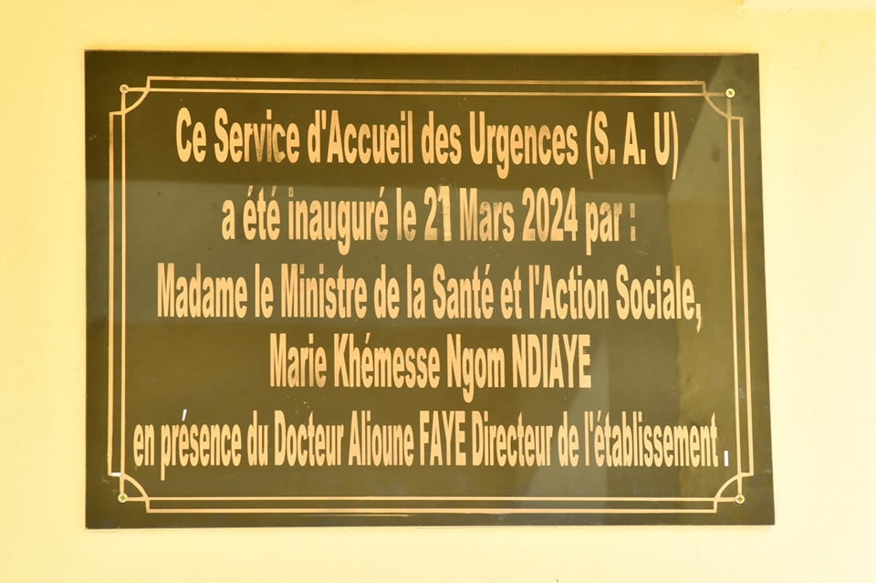 Inauguration du nouveau service d'accueil des urgences au centre hospitalier régional de Thiès !