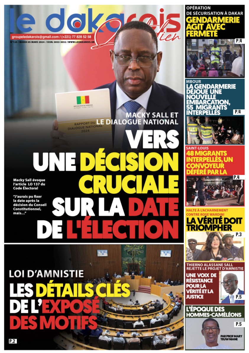 Le Dakarois Quotidien N°124 – du 05/03/24