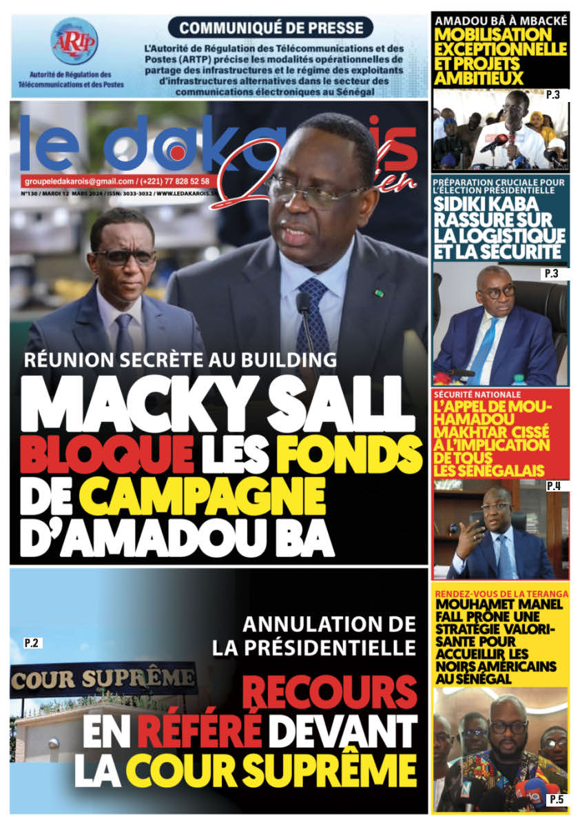 Le Dakarois Quotidien N°130 – du 12/03/24