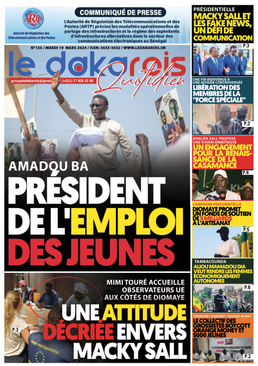 Le Dakarois Quotidien N°135 – du 19/03/24