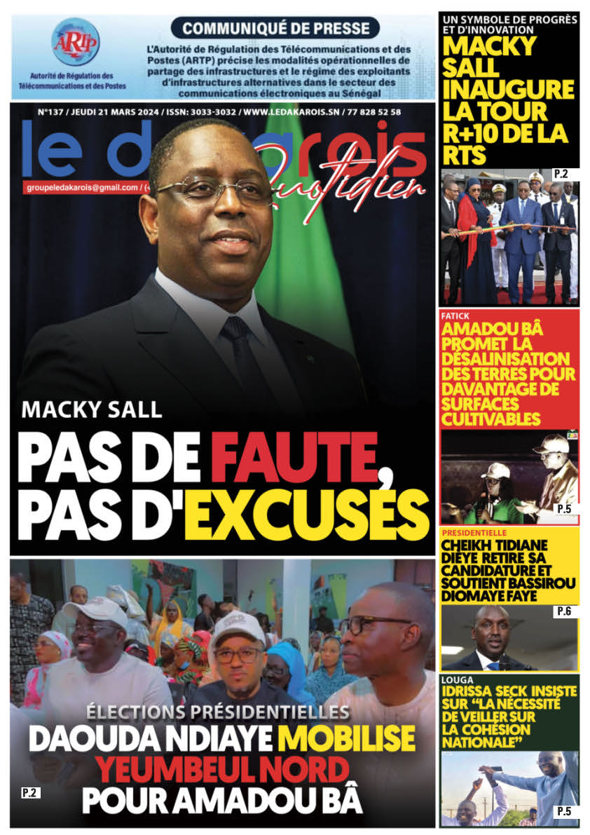 Le Dakarois Quotidien N°137 – du 21/03/24