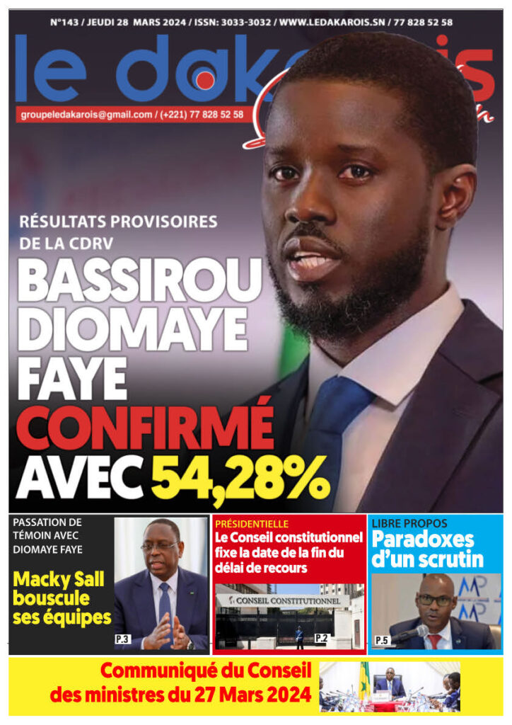 Le Dakarois Quotidien N°143 – du 28/03/24