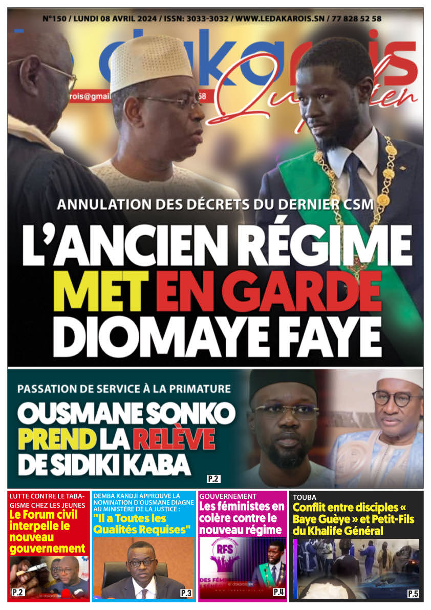 Le Dakarois Quotidien N°150 – du 08/04/24