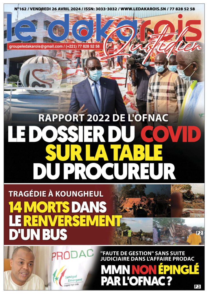 Le Dakarois Quotidien N°162 – du 26/04/24