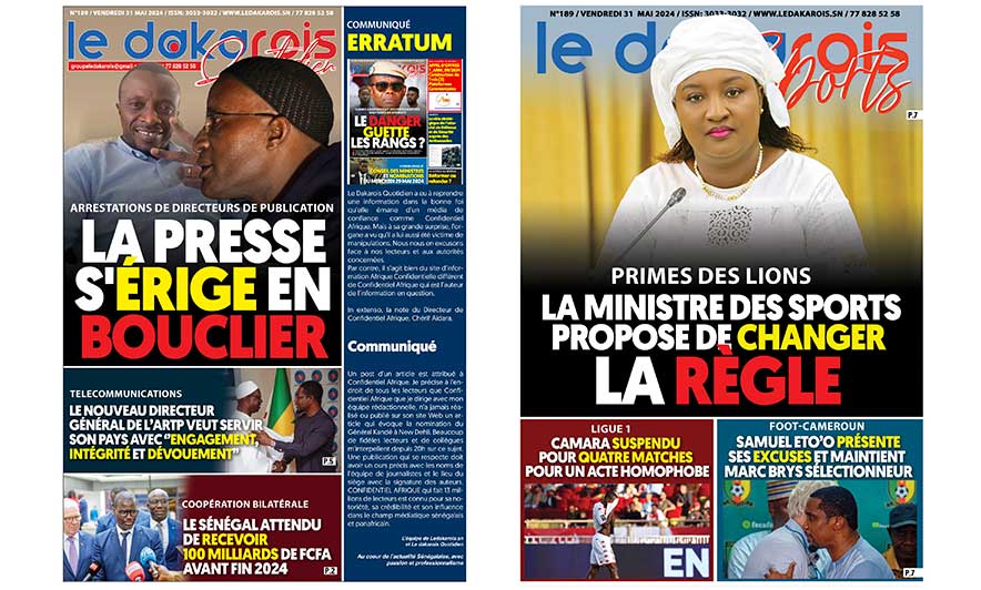 Le Dakarois Quotidien & Le Dakarois Sports N°189 – du 31/05/2024