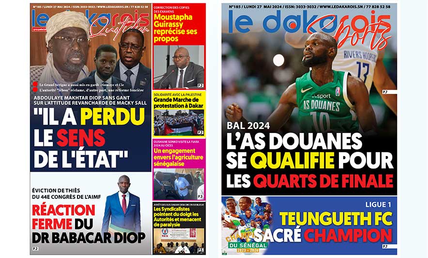 Le Dakarois Quotidien N°185 – du 27/05/2024