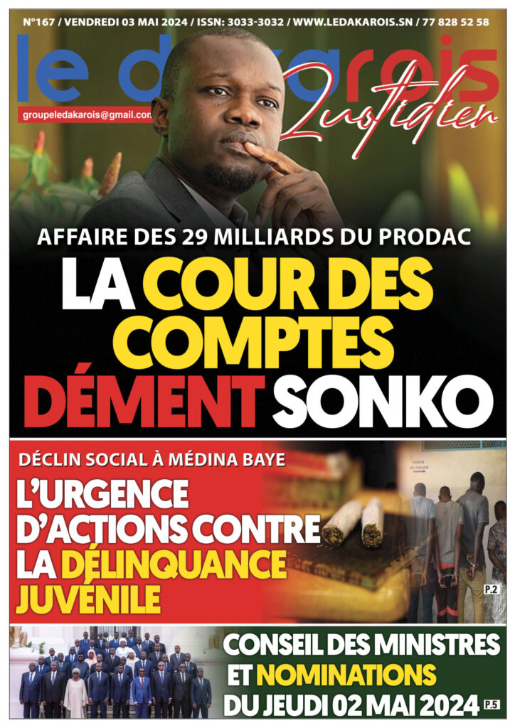 Le Dakarois Quotidien N°167 – du 03/05/2024