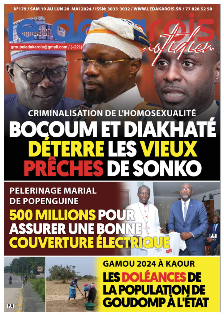 Le Dakarois Quotidien N°179 – du 18 au 20/05/2024