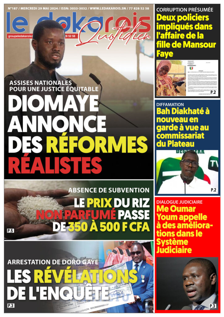 Le Dakarois Quotidien N°187 – du 29/05/2024