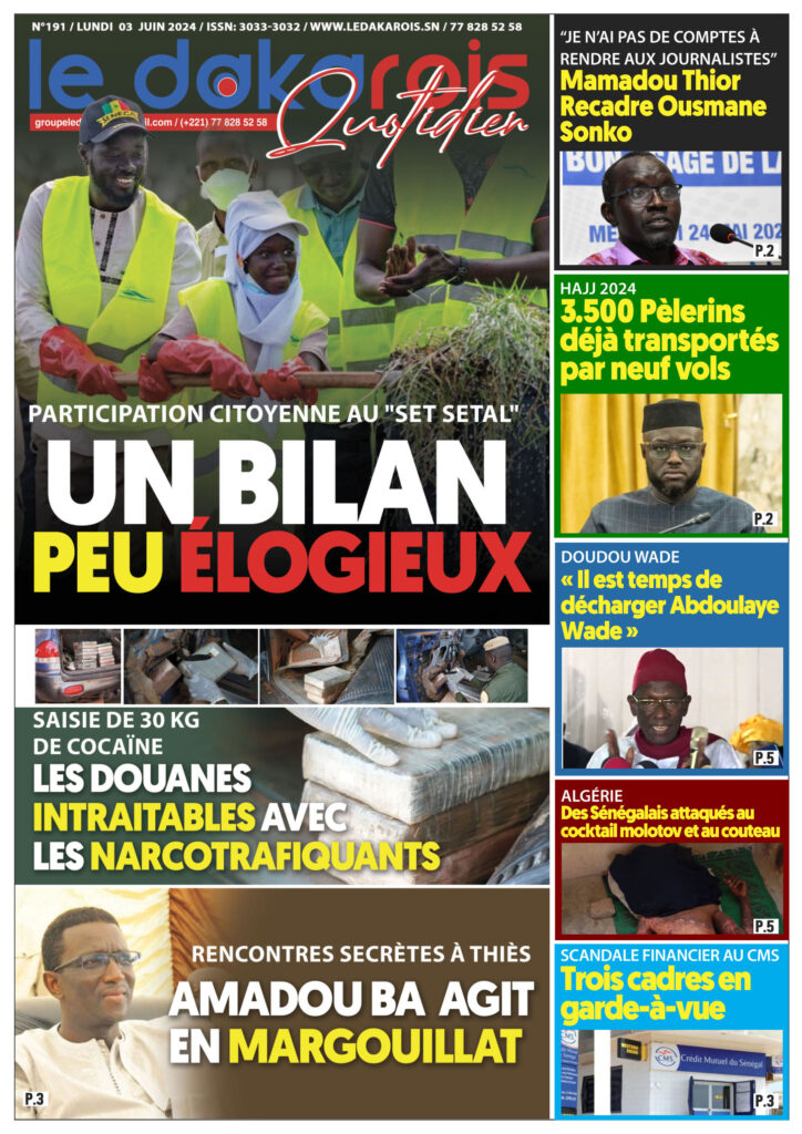 Le Dakarois Quotidien N°191 – du 03/06/2024