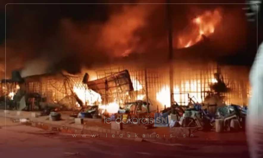 Incendie Dévastateur au Marché Central de Fatick : Plus de Dix Cantines Ravagées