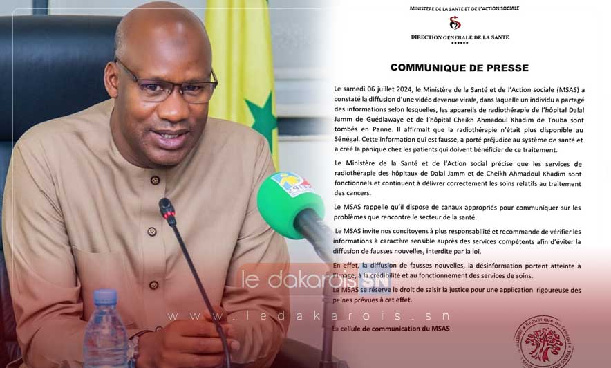 Communiqué de Presse : Services de Radiothérapie Pleinement Opérationnels à Dalal Jamm et Cheikh Ahmadoul Khadim