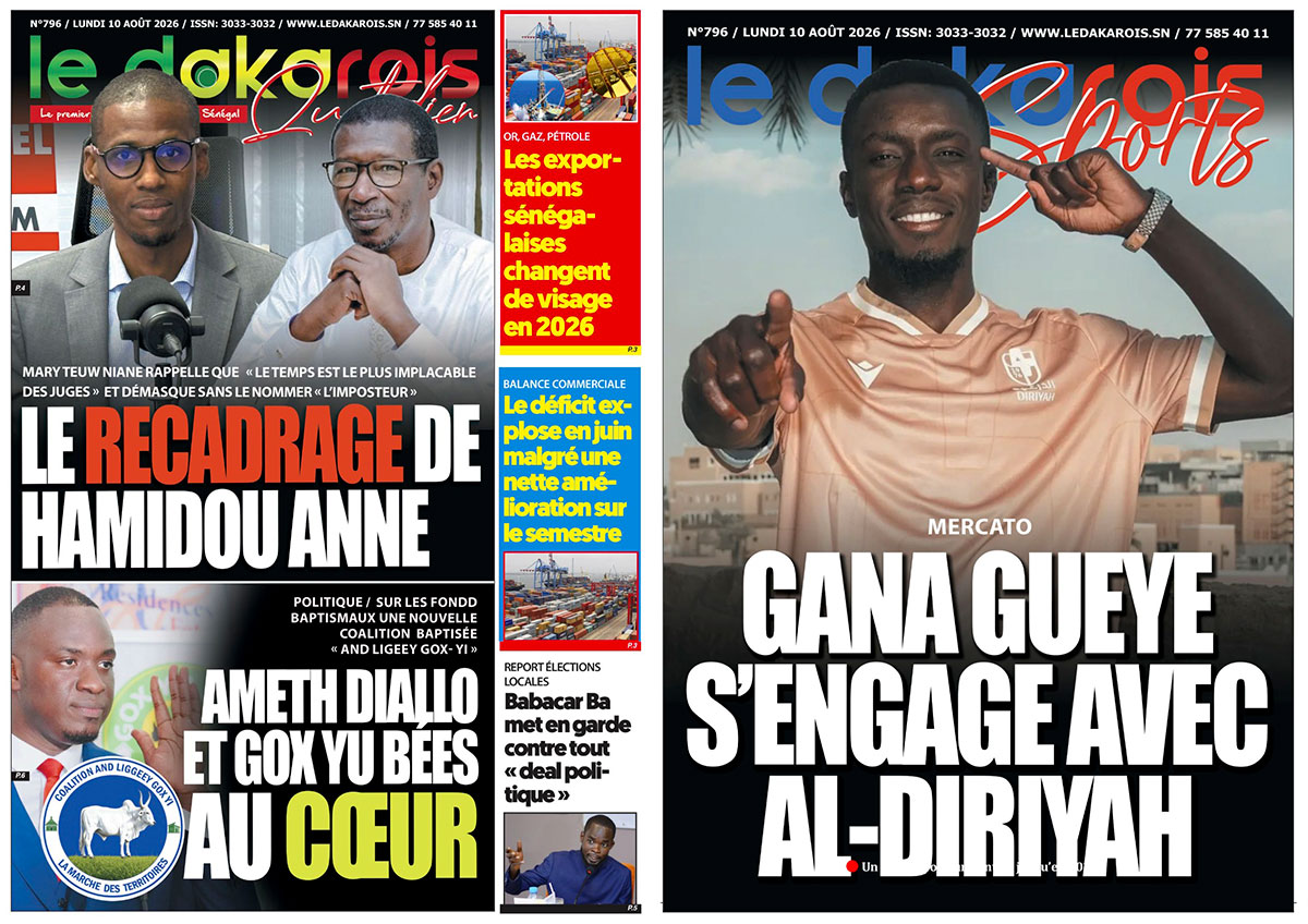 Le Dakarois Quotidien & Le Dakarois Sports N°796 – 10/08/2026